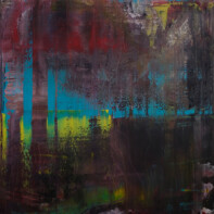 tim motzer, untitled2, collaboration with raquel harriet, acrylic & graphite on canvas,101.6cm x 101.6cm