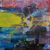 tim motzer, untitled5, acrylic & graphite on canvas, 121.9cm x 121.9cm